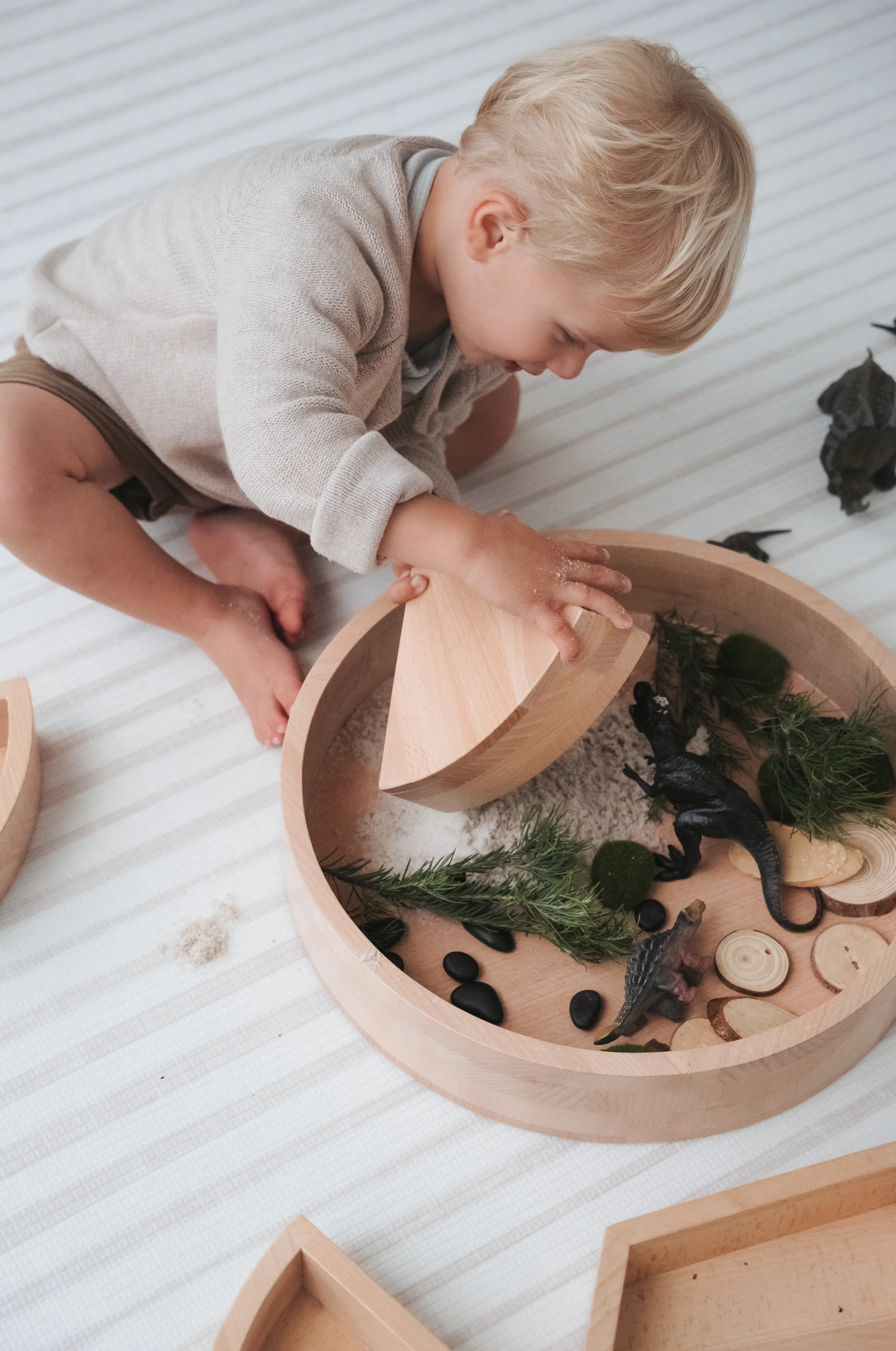 Mikro Collection Playmats - Little One x Textured Natural Stripes