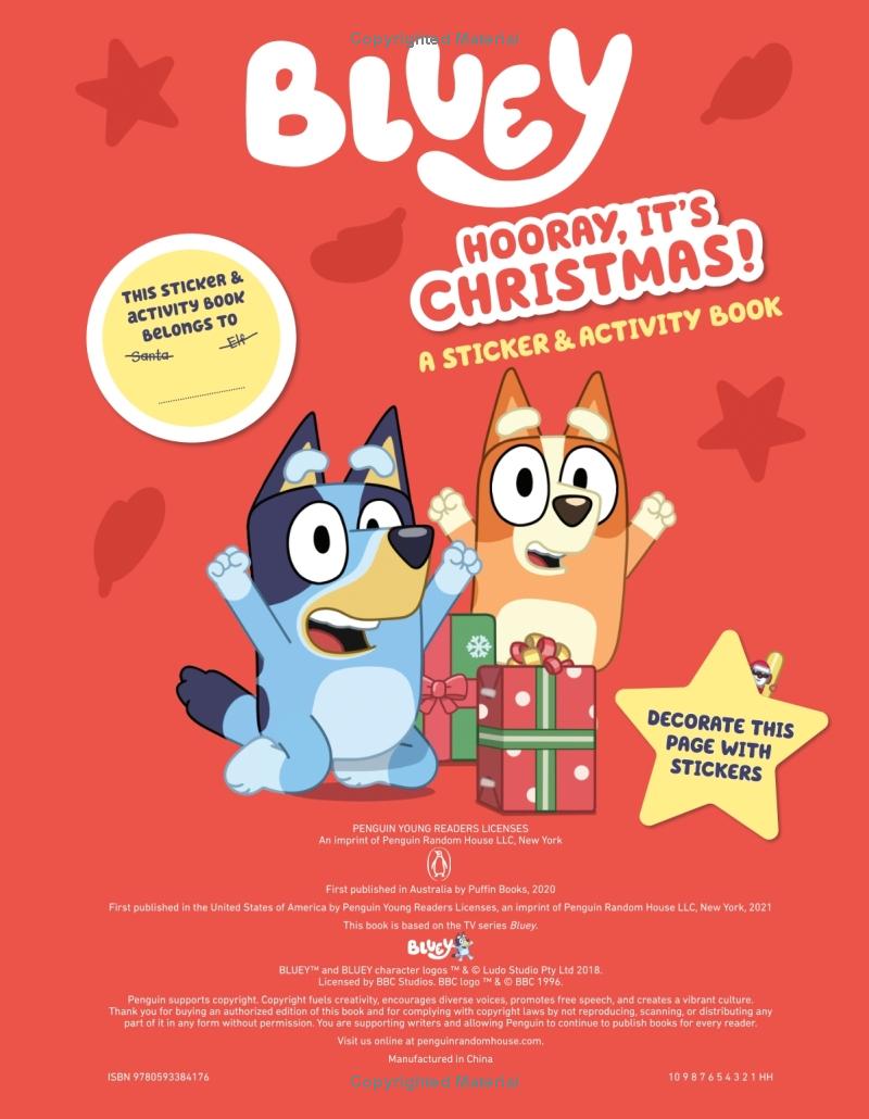 Bluey: Hooray It's Christmas Sticker Activity