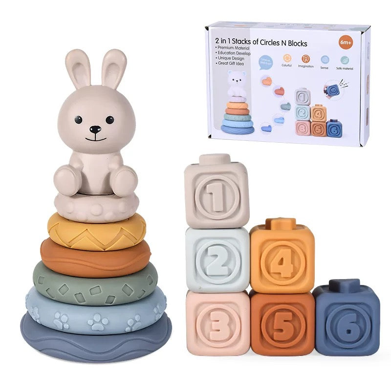 Baby Animals Silicone Stacking Set