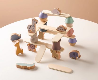 Wooden Animals Stack & Balance Set