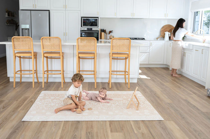 Mikro Collection Playmats - Little One x Textured Natural Stripes