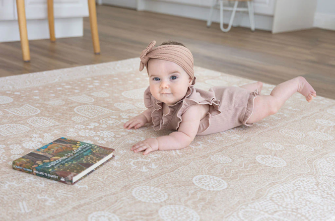 Mikro Collection Playmats - Little One x Textured Natural Stripes