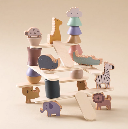 Wooden Animals Stack & Balance Set