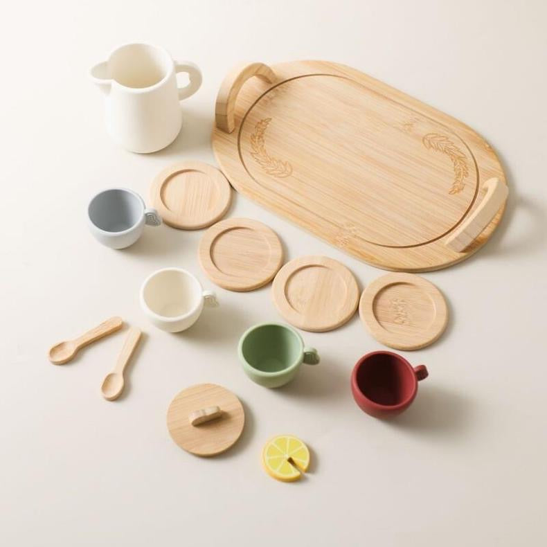 Tea Set with Silicone Cups and Tray