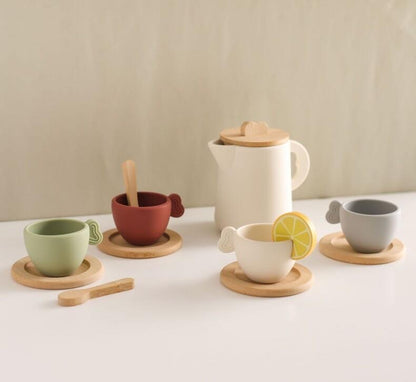 Tea Set with Silicone Cups and Tray