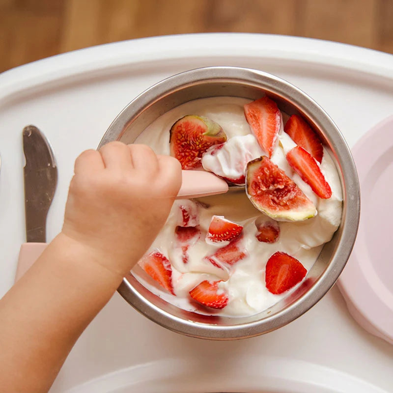 Stainless Steel Silicone Suction Bowl - 13 oz