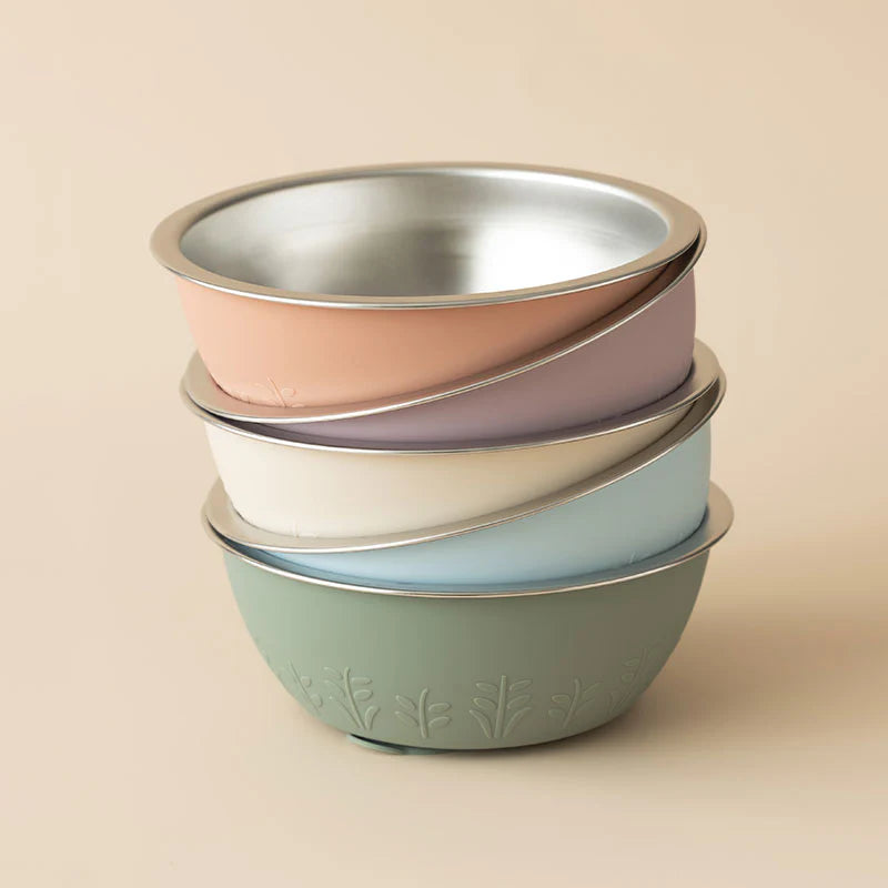 Stainless Steel Silicone Suction Bowl - 13 oz